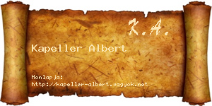 Kapeller Albert névjegykártya