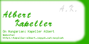 albert kapeller business card